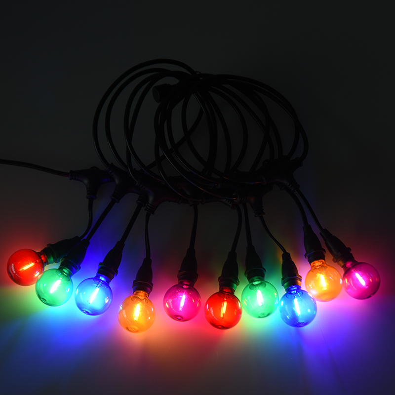 G40 pyöreä polttimo E12 ruuvipohjainen värillinen riippuvalaisin